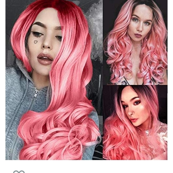24" pink Synthetic wig - Picture 3 of 5